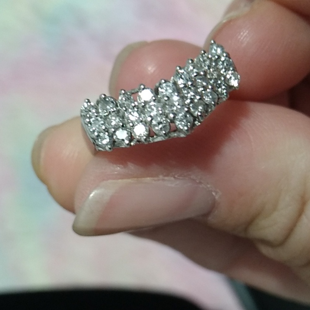 SALE! Platinum Solid Genuine 0.53ct Diamond Engagement Ring Size 6 1/2 - Picture 4 of 9